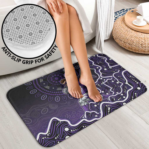 Hobart Hurricanes Cricket Mascot Bathroom Set Aboriginal Dot Art Purple And Black Tribal Pattern