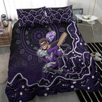 Hobart Hurricanes Cricket Mascot Bedding Set Aboriginal Dot Art Purple And Black Tribal Pattern