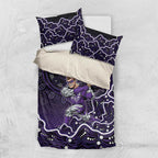 Hobart Hurricanes Cricket Mascot Bedding Set Aboriginal Dot Art Purple And Black Tribal Pattern