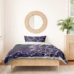 Hobart Hurricanes Cricket Mascot Bedding Set Aboriginal Dot Art Purple And Black Tribal Pattern