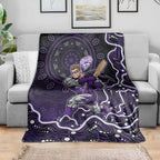 Hobart Hurricanes Cricket Mascot Blanket Aboriginal Dot Art Purple And Black Tribal Pattern