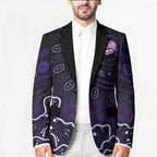 Hobart Hurricanes Cricket Mascot Blazer Aboriginal Dot Art Purple And Black Tribal Pattern