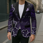 Hobart Hurricanes Cricket Mascot Blazer Aboriginal Dot Art Purple And Black Tribal Pattern