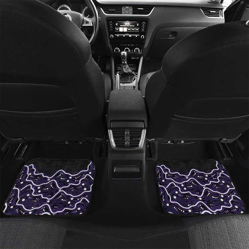 Hobart Hurricanes Cricket Mascot Car Mats Aboriginal Dot Art Purple And Black Tribal Pattern
