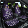 Hobart Hurricanes Cricket Mascot Car Seat Cover Aboriginal Dot Art Purple And Black Tribal Pattern