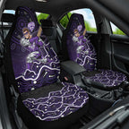 Hobart Hurricanes Cricket Mascot Car Seat Cover Aboriginal Dot Art Purple And Black Tribal Pattern