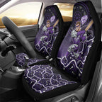 Hobart Hurricanes Cricket Mascot Car Seat Cover Aboriginal Dot Art Purple And Black Tribal Pattern