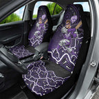 Hobart Hurricanes Cricket Mascot Car Seat Cover Aboriginal Dot Art Purple And Black Tribal Pattern