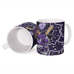 Hobart Hurricanes Cricket Mascot Ceramic Mug Aboriginal Dot Art Purple And Black Tribal Pattern