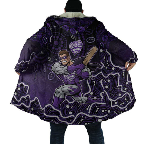 Hobart Hurricanes Cricket Mascot Cloak Aboriginal Dot Art Purple And Black Tribal Pattern