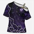 Hobart Hurricanes Cricket Mascot Cross Shoulder Shirt Aboriginal Dot Art Purple And Black Tribal Pattern