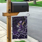 Hobart Hurricanes Cricket Mascot Garden Flag Aboriginal Dot Art Purple And Black Tribal Pattern