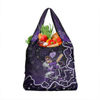 Hobart Hurricanes Cricket Mascot Grocery Bag Aboriginal Dot Art Purple And Black Tribal Pattern