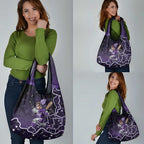 Hobart Hurricanes Cricket Mascot Grocery Bag Aboriginal Dot Art Purple And Black Tribal Pattern