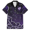 Hobart Hurricanes Cricket Mascot Hawaiian Shirt Aboriginal Dot Art Purple And Black Tribal Pattern