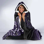 Hobart Hurricanes Cricket Mascot Hooded Blanket Aboriginal Dot Art Purple And Black Tribal Pattern
