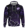 Hobart Hurricanes Cricket Mascot Hoodie Aboriginal Dot Art Purple And Black Tribal Pattern