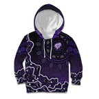 Hobart Hurricanes Cricket Mascot Kid Hoodie Aboriginal Dot Art Purple And Black Tribal Pattern