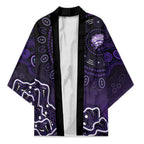 Hobart Hurricanes Cricket Mascot Kimono Aboriginal Dot Art Purple And Black Tribal Pattern