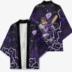 Hobart Hurricanes Cricket Mascot Kimono Aboriginal Dot Art Purple And Black Tribal Pattern