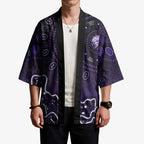 Hobart Hurricanes Cricket Mascot Kimono Aboriginal Dot Art Purple And Black Tribal Pattern