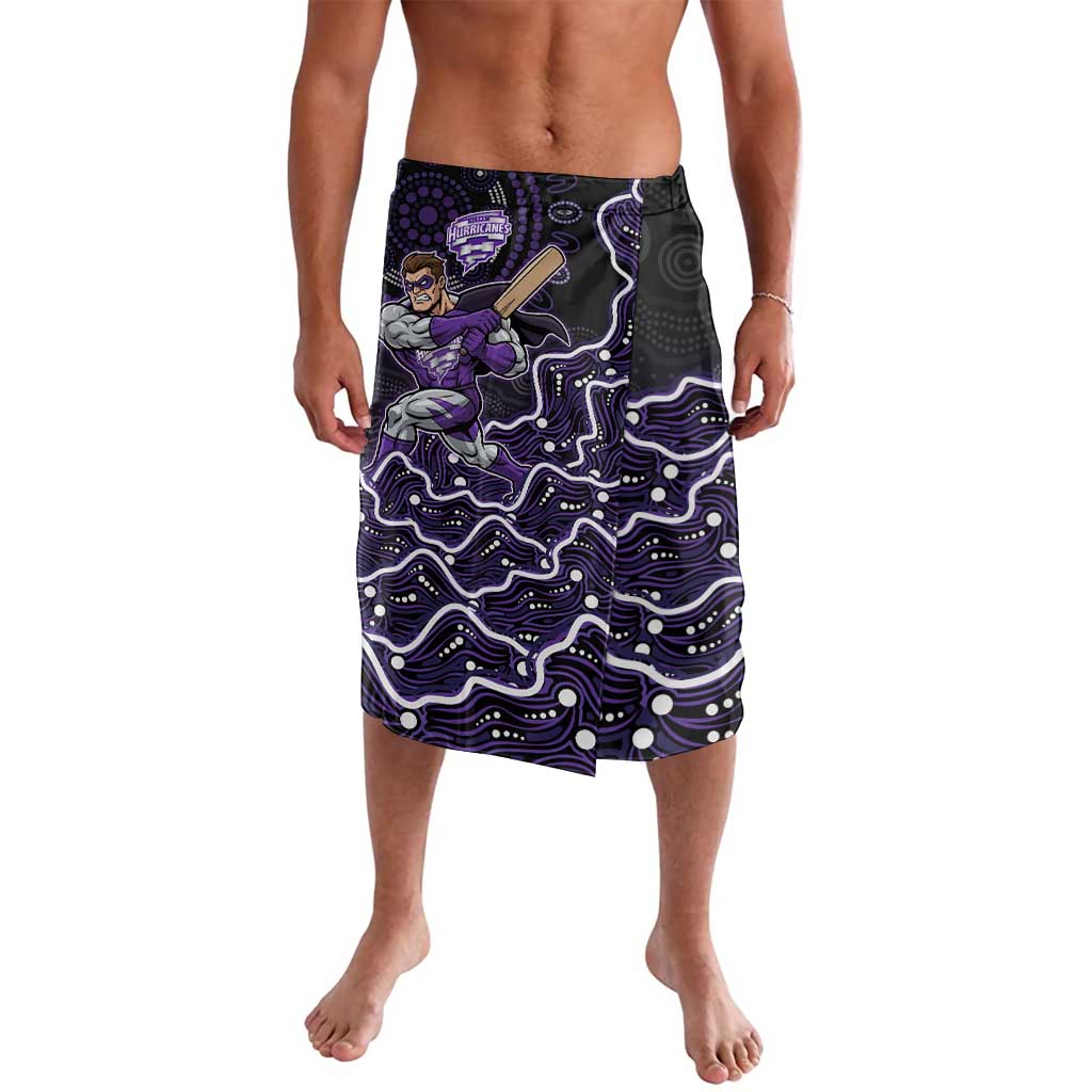Hobart Hurricanes Cricket Mascot Lavalava Aboriginal Dot Art Purple And Black Tribal Pattern