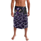 Hobart Hurricanes Cricket Mascot Lavalava Aboriginal Dot Art Purple And Black Tribal Pattern
