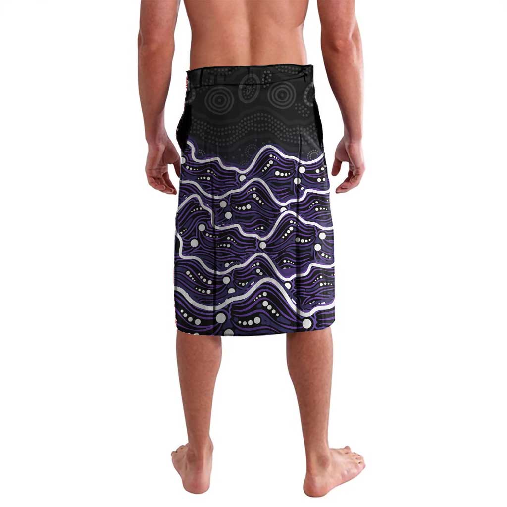 Hobart Hurricanes Cricket Mascot Lavalava Aboriginal Dot Art Purple And Black Tribal Pattern