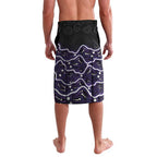 Hobart Hurricanes Cricket Mascot Lavalava Aboriginal Dot Art Purple And Black Tribal Pattern