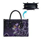 Hobart Hurricanes Cricket Mascot Leather Bag Aboriginal Dot Art Purple And Black Tribal Pattern