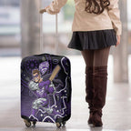 Hobart Hurricanes Cricket Mascot Luggage Cover Aboriginal Dot Art Purple And Black Tribal Pattern