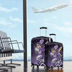 Hobart Hurricanes Cricket Mascot Luggage Cover Aboriginal Dot Art Purple And Black Tribal Pattern