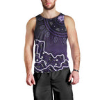 Hobart Hurricanes Cricket Mascot Men Tank Top Aboriginal Dot Art Purple And Black Tribal Pattern