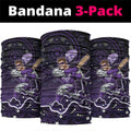 Hobart Hurricanes Cricket Mascot Neck Gaiter Aboriginal Dot Art Purple And Black Tribal Pattern