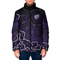 Hobart Hurricanes Cricket Mascot Padded Jacket Aboriginal Dot Art Purple And Black Tribal Pattern