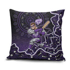 Hobart Hurricanes Cricket Mascot Pillow Cover Aboriginal Dot Art Purple And Black Tribal Pattern