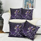 Hobart Hurricanes Cricket Mascot Pillow Cover Aboriginal Dot Art Purple And Black Tribal Pattern