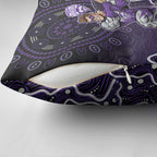 Hobart Hurricanes Cricket Mascot Pillow Cover Aboriginal Dot Art Purple And Black Tribal Pattern