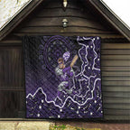 Hobart Hurricanes Cricket Mascot Quilt Aboriginal Dot Art Purple And Black Tribal Pattern