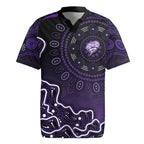 Hobart Hurricanes Cricket Mascot Rugby Jersey Aboriginal Dot Art Purple And Black Tribal Pattern