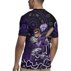 Hobart Hurricanes Cricket Mascot Rugby Jersey Aboriginal Dot Art Purple And Black Tribal Pattern