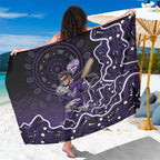Hobart Hurricanes Cricket Mascot Sarong Aboriginal Dot Art Purple And Black Tribal Pattern