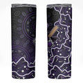 Hobart Hurricanes Cricket Mascot Skinny Tumbler Aboriginal Dot Art Purple And Black Tribal Pattern