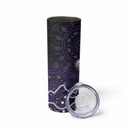 Hobart Hurricanes Cricket Mascot Skinny Tumbler Aboriginal Dot Art Purple And Black Tribal Pattern