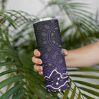 Hobart Hurricanes Cricket Mascot Skinny Tumbler Aboriginal Dot Art Purple And Black Tribal Pattern