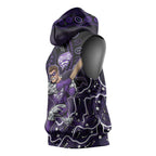 Hobart Hurricanes Cricket Mascot Sleeveless Hoodie Aboriginal Dot Art Purple And Black Tribal Pattern
