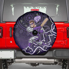 Hobart Hurricanes Cricket Mascot Spare Tire Cover Aboriginal Dot Art Purple And Black Tribal Pattern
