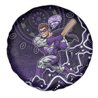 Hobart Hurricanes Cricket Mascot Spare Tire Cover Aboriginal Dot Art Purple And Black Tribal Pattern