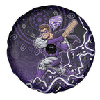 Hobart Hurricanes Cricket Mascot Spare Tire Cover Aboriginal Dot Art Purple And Black Tribal Pattern