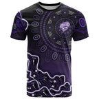 Hobart Hurricanes Cricket Mascot T Shirt Aboriginal Dot Art Purple And Black Tribal Pattern